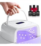 60W Rechargeable UV LED Nail Lamp, Faster Wireless Nail Dryer Gel Polish Light 42 Beads & Portabl...
