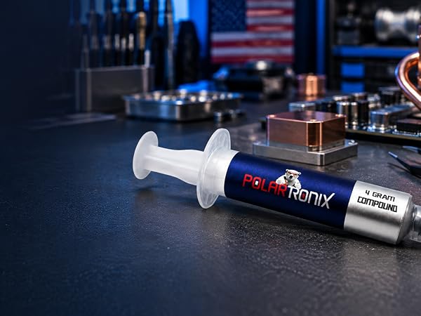 Polartronix syringe on work bench