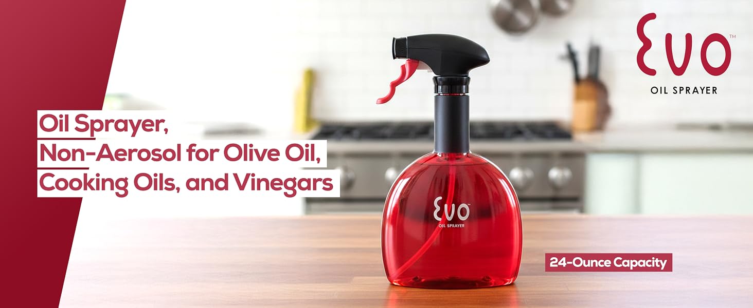 Evo Original Oil Sprayer, Non-Aerosol for Olive Oil, Cooking Oils, and Vinegars
