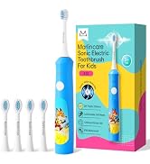 Marlincare Kids Electric Toothbrush with Voice Encourage, for Ages 3+, Blue | Make Brushing Fun, ...
