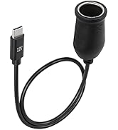 Sinloon USB C to Car Cigarette Lighter Cable 12V Car Cigarette-Lighter Socket Female Converter Po...