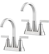 Bathroom Sink Faucet, Hurran 4 inch Brushed Nickel Bathroom Faucets for Sink 3 Hole with Pop-up D...