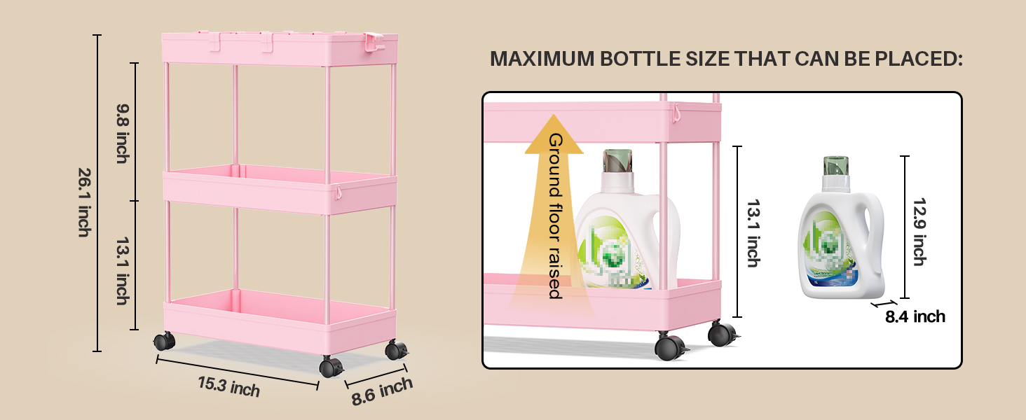 Pink storage cart