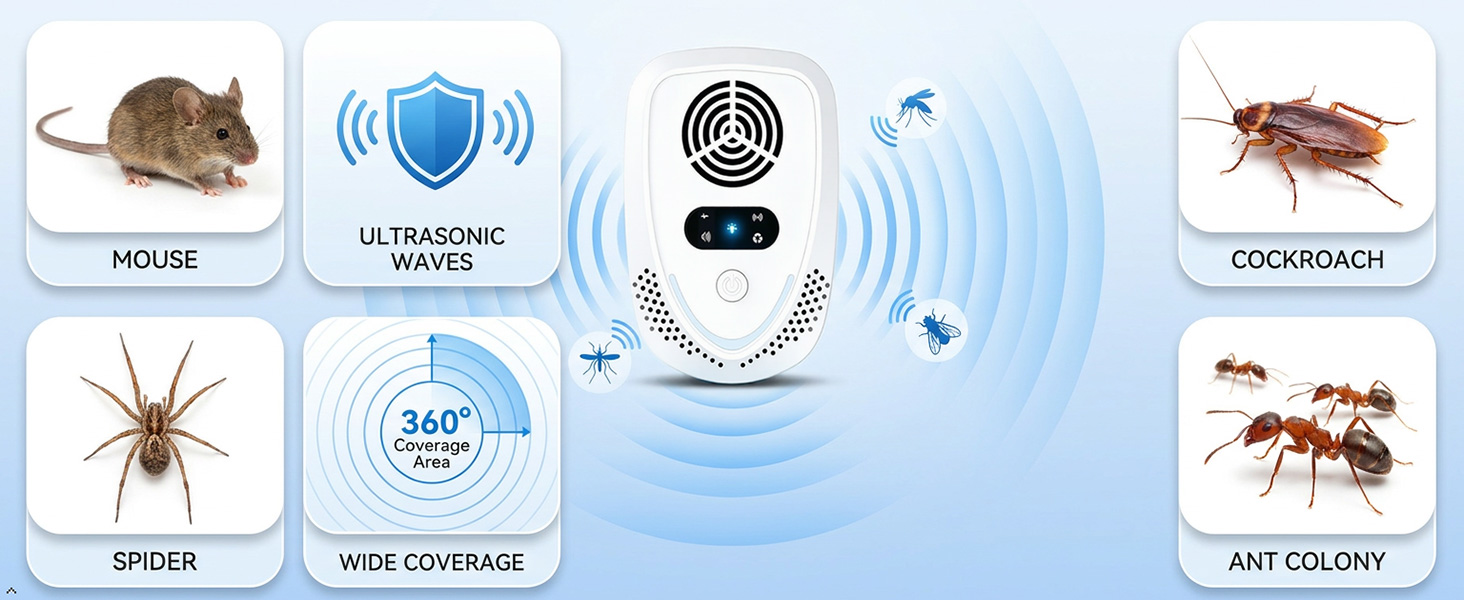 2026 FOXLVDA Upgraded Ultrasonic Pest Repeller