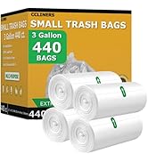 Small Trash Bags 3 Gallon Garbage Bags (440 Count) Bathroom Garbage Bags Clear Plastic Wastebaske...