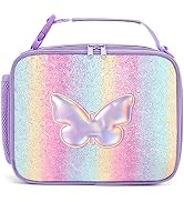 Hairao Butterfly Lunch Box for Girls kids Rainbow Lunch Bag Waterproof Thermal Insulated Cooler B...