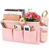 Lilithye Bedside Caddy Bedside Organizer Bedside Storage Caddy with Fixed Straps and Water Bottle...