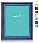 LaVie Home 8x10 Picture Frames (1 Pack, Blue) Rustic Photo Frame Set with Tempered Glass for Wall...