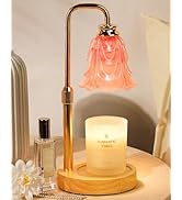 Small Candle Warmer Lamp with Timer, Adjustable Pink Flower Candle Heat Lamp, Unique Women's Gift...