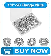 Yinpecly 1/4-20 Serrated Flange Hex Nuts,1/4