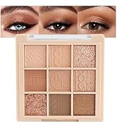 9Colors Neutral Eye Shadow Palette Eyeshadow Kit Nudes,Matte Glitter Natural Neutral Eyeshadow Pa...