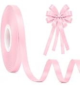 3/8In 30Yards Thin Pink Ribbon for Gift Wrapping Baby Shower Valentine's | Soft Smooth, Fade Resi...
