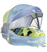 Mambobaby Float Non-Inflatable Baby Float with Canopy, Five-Point Safety System, 3D Canopy(Detach...