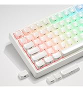 XVX Jelly Keycaps, MAO Profile Creamy White Double Shot Side-Printed Translucent 119 Keys Keycap ...