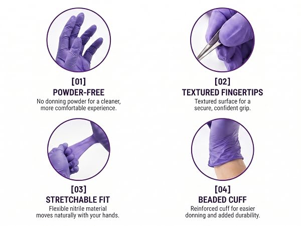MedPride Powder-Free Nitrile Exam Gloves