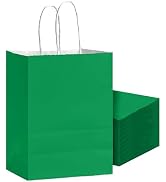 Bakepacker 24Pcs Paper Gift Bag with Handles Bulk Lotus Leaf Green Paper Bags Multiple Uses (8.3"...