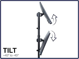 stacked dual monitor desk mount articulation