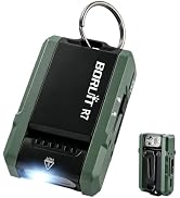 BORUIT R7 Small Flashlight 180° Swivel Head with Clip, Magnetic | Red Blue and Green Light, USB C...