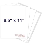 White Cardstock 8.5 x 11, 230gsm Cover Cardstock Paper, 85 Lb Heavy Card Stock for Printer, Card ...