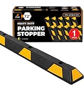 Xpose Safety 72" Heavy Duty Rubber Parking Stopper – 1 Pack Wheel Blocks for Garage, Driveway, or...