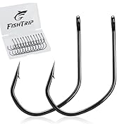 FishTrip Weedless Drop Shot Hooks, 50/100pcs Wide Gap Wacky Worm Rig Hooks Bass Fishing Hooks for...