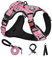 NESTROAD No Pull Dog Harness,Adjustable Oxford Dog Vest Harness with Leash,Reflective No-Choke Pe...