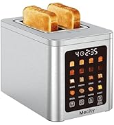 Mecity 2 Slice Smart Touchscreen Toaster, Stainless Steel Wide Slot Toasters with Auto Lift & 30-...