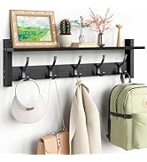 Optish Coat Rack Wall Mount with Shelf, 24 Inch Coat Hanger Walls Mounted, Hat Rack for Walls, Sh...