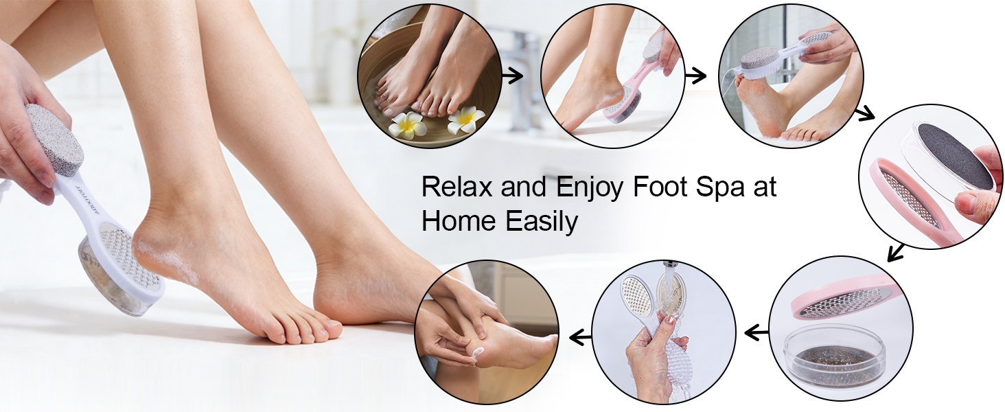 5-in-1 Foot Brush and Pumice Stone for Feet