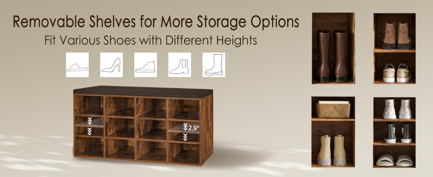 shoe storage bench for closet