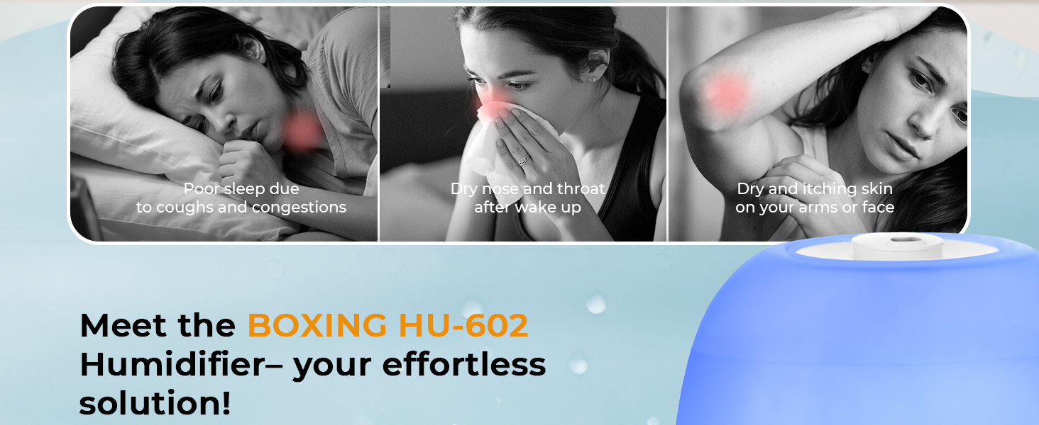 humidifier help with dry air problems like dry nose, congestions and itchy skin