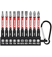 EZARC Diamond Tip Screwdriver Bit Set, Anti-Slip Magnetic 2-9/16"(65mm) Torx Phillips Pozidriv Sl...