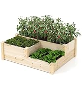 Giantex Raised Garden Bed, Wood Planter Box for Vegetables Flowers Fruit Herb, Easy Assembly, Gar...
