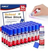 36 Pack Glue Sticks Bulk for Kids, Disappearing Purple Glue Sticks for Classroom and Teacher Supp...