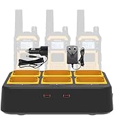 Retevis RB48 RB48P Six-Way Walkie Talkie Charger, for Retevis RB48 RB48P Two Way Radio, LED Indic...