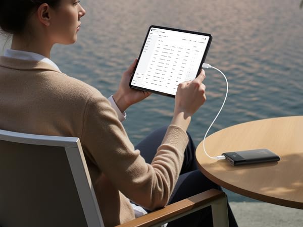 Essential for professionals! This power bank charges your laptop and phone all day at work.