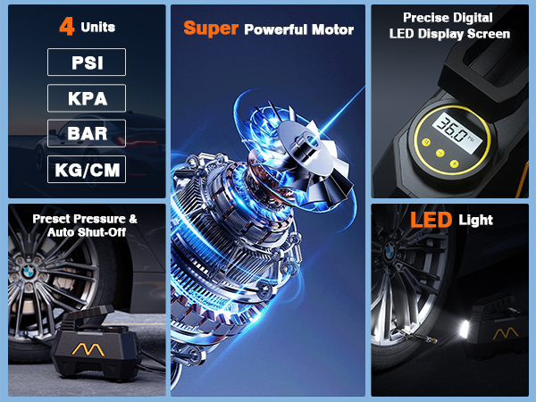 Tire Inflator Portable Air Compressor