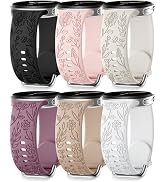 SNBLK Floral Engraved Bands Compatible with Samsung Galaxy Watch 8 Band 40mm 44mm/Galaxy Watch 8 ...