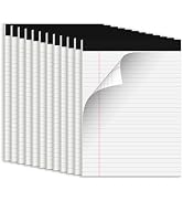 White Legal Note Pads 8.5 x 11, 12 Pack Writing Paper Note Pads 8.5x11, Micro Perforated Wide Rul...