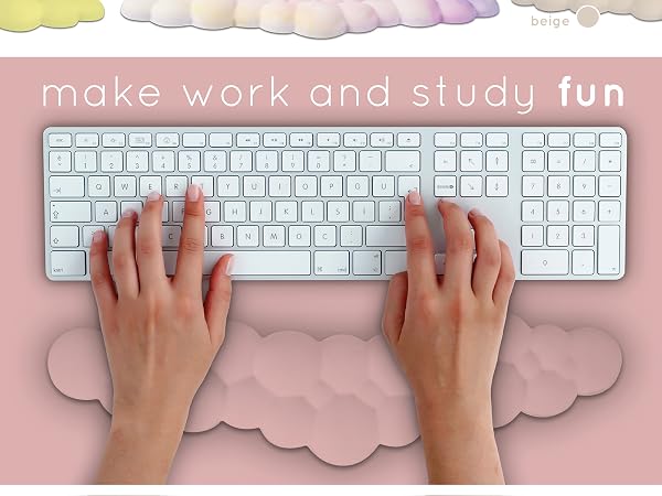 pink desk accessories white keyboard pad gaming setup accessories cute desk accessories