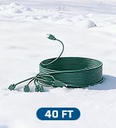 DEWENWILS Outdoor Extension Cord 1 to 3 Splitter for Outdoor Lights, 3 Prong Outlets Plugs, Max 2...