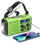 NOAA Emergency Weather Radio,5000mAh Weather Alert Radio,Solar Charging,Hand Crank & USB Charged,...