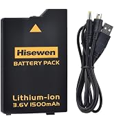 Hisewen PSP 3000 Battery with PSP Charger Cable for Sony PSP 3000 / PSP Slim 2000 PSP-S110, PSP-3...