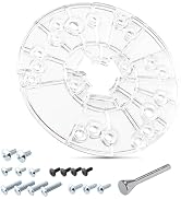 POWERTEC 6-1/2" Router Base Plate Ribbed Durable Clear w/Centering Pin, Mounting Screws and Multi...