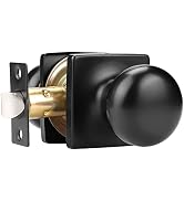 GOBEKOR 1 Pack Passage Door Knobs Interior Matte Black Square Keyless Door Knobs Closet Hall Door...