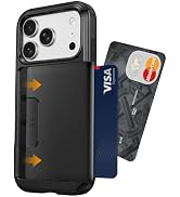 iMangoo for iPhone 17 18 Pro with Slide Card Slot Holder Wallet Case Black | Hidden 1-2 Cards Pho...
