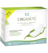 Organyc New and Improved 100% Certified Organic Cotton Inside and Out Overnight Feminine Pads, He...