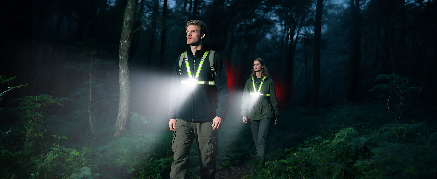 light up led vest reflective gear runners lights for night safety jogging lights