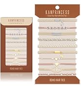 KANPRINCESS Hair Tie Bracelet, 10 Pcs Boho Hair Ties For Girls and Women, Elastic Hair Ties, Hair...
