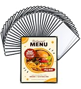 FLKQC Menu Covers 8.5 x 11 | Pack of 30 Restaurant Recipe Menu Covers Transparent Restaurant Menu...